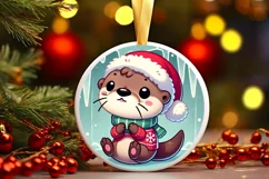Round Christmas Ornament Sublimation|Clipart Product Image 2