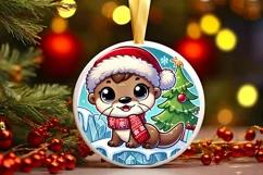 Round Christmas Ornament Sublimation|Clipart Product Image 2