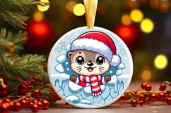 Round Christmas Ornament Sublimation|Clipart Product Image 2