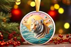 Round Christmas Ornament Sublimation|Clipart Product Image 1