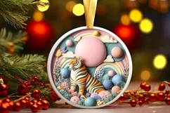 Round Christmas Ornament Sublimation|Clipart Product Image 1