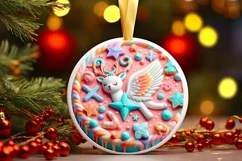 Round Christmas Ornament Sublimation|Clipart Product Image 1