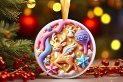 Round Christmas Ornament Sublimation|Clipart Product Image 1