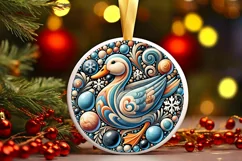 Round Christmas Ornament Sublimation|Clipart Product Image 2