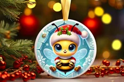 Round Christmas Ornament Sublimation|Clipart Product Image 1