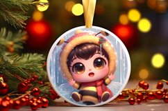 Round Christmas Ornament Sublimation|Clipart Product Image 1
