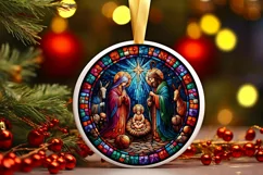 Round Christmas Ornament Sublimation|Clipart Product Image 1