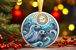 Round Christmass Ornament PNG Product Image 1