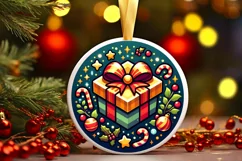 Round Christmas Ornament Sublimation|Clipart Product Image 1