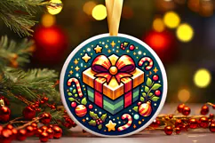 Round Christmass Ornament PNG Product Image 1