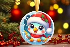 Round Christmas Ornament Sublimation|Clipart Product Image 1