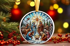 Round Christmas Ornament Sublimation|Clipart Product Image 2