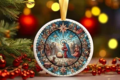Round Christmas Ornament Sublimation|Clipart Product Image 2