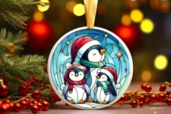 Round Christmas Ornament Sublimation|Clipart Product Image 1