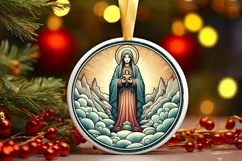 Round Christmas Ornament Sublimation|Clipart Product Image 1