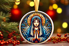 Round Christmass Ornament PNG Product Image 1