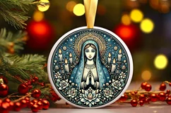 Round Christmas Ornament Sublimation|Clipart Product Image 1