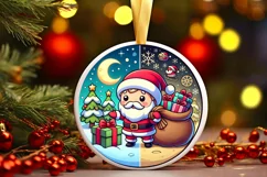 Round Christmas Ornament Sublimation|Clipart Product Image 2