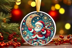 Round Christmas Ornament Sublimation|Clipart Product Image 2
