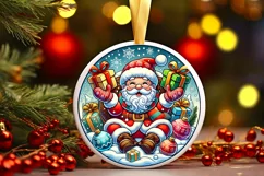 Round Christmas Ornament Sublimation|Clipart Product Image 2