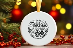 Round Christmas Ornament Sublimation|Clipart Product Image 2