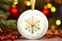 Round Christmas Ornament Sublimation|Clipart Product Image 3