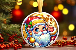 Round Christmass Ornament PNG Product Image 1