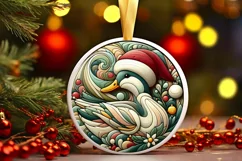 Round Christmas Ornament Sublimation|Clipart Product Image 1