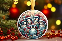 Round Christmas Ornament Sublimation|Clipart Product Image 1