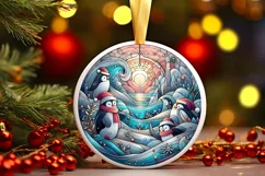 Round Christmas Ornament Sublimation|Clipart Product Image 2