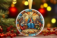Round Christmas Ornament Sublimation|Clipart Product Image 2
