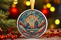 Round Christmas Ornament Sublimation|Clipart Product Image 2