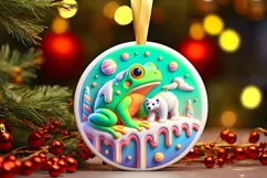 Round Christmas Ornament Sublimation|Clipart Product Image 2