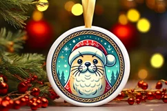 Round Christmas Ornament Sublimation|Clipart Product Image 2