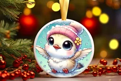 Round Christmas Ornament Sublimation|Clipart Product Image 1