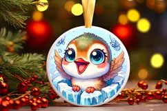 Round Christmass Ornament PNG Product Image 1