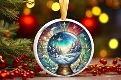 Round Christmas Ornament Sublimation|Clipart Product Image 2