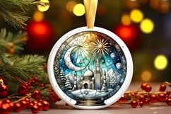 Round Christmas Ornament Sublimation|Clipart Product Image 2