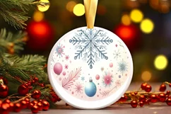Round Christmas Ornament Sublimation|Clipart Product Image 1