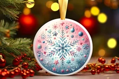 Round Christmas Ornament Sublimation|Clipart Product Image 3