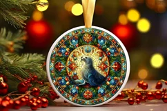 Round Christmas Ornament Sublimation|Clipart Product Image 1