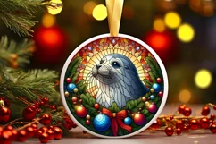Round Christmas Ornament Sublimation|Clipart Product Image 2