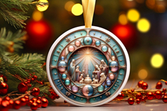 Round Christmass Ornament PNG Product Image 1