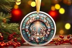 Round Christmas Ornament Sublimation|Clipart Product Image 1