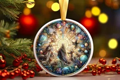 Round Christmas Ornament Sublimation|Clipart Product Image 1