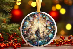 Round Christmass Ornament PNG Product Image 1
