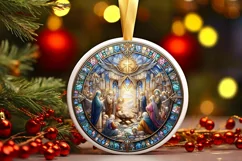 Round Christmas Ornament Sublimation|Clipart Product Image 1