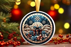 Round Christmas Ornament Sublimation|Clipart Product Image 1