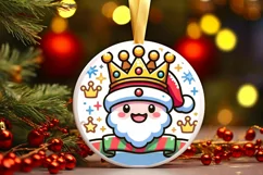 Round Christmas Ornament Sublimation|Clipart Product Image 2