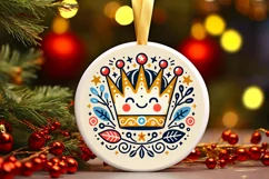 Round Christmas Ornament Sublimation|Clipart Product Image 2